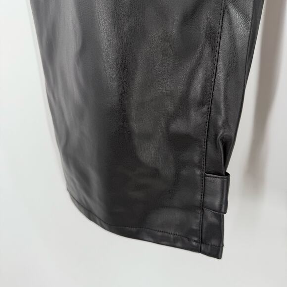 Pistola Pants SZ 24W Tammy High Waist Button Fly Black Faux Leather Trousers NWT - Picture 12 of 16